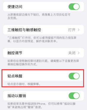 榆中苹果授权维修站分享iPhone轻点无法唤醒怎么办 